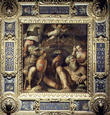 Allegory of the town of Arezzo, from the ceiling of the Salone dei Cinquecento von Giorgio Vasari