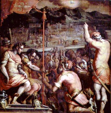The Founding of Florence from the ceiling of the Salone dei Cinquecento von Giorgio Vasari