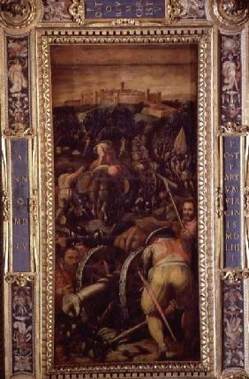 The Capture of Monteriggioni from the ceiling of the Salone dei Cinquecento 1565