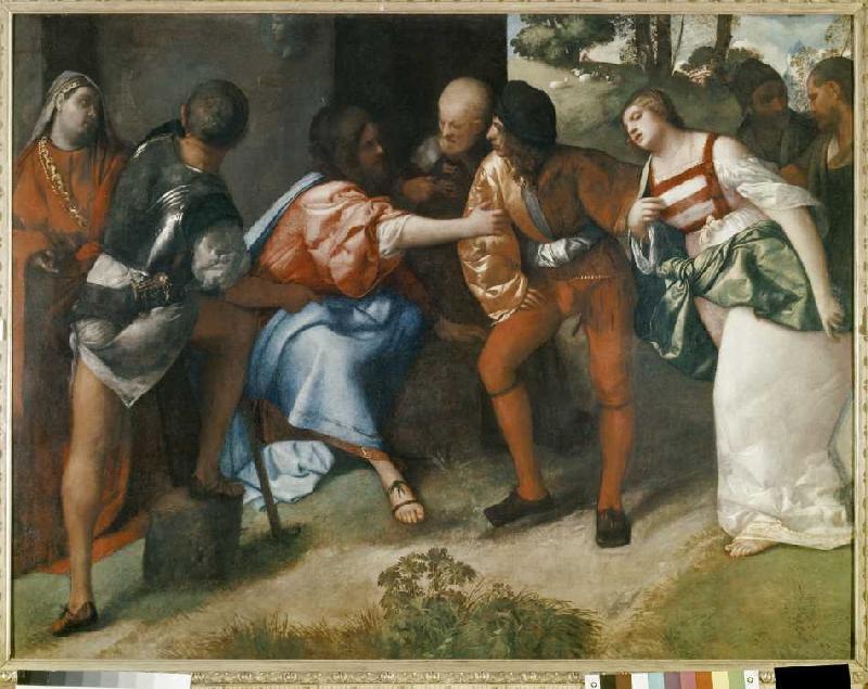 Christus und die Ehebrecherin von Giorgione (eigentl. Giorgio Barbarelli oder da Castelfranco)