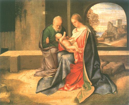 Die heilige Familie von Giorgione (eigentl. Giorgio Barbarelli oder da Castelfranco)