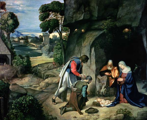 The Adoration of the Shepherds (The Allendale Nativity) von Giorgione (eigentl. Giorgio Barbarelli oder da Castelfranco)