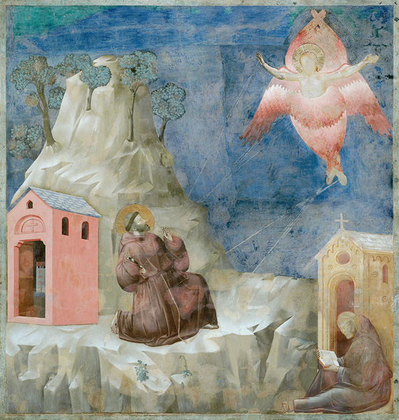 Die Stigmatisation des hl. Franziskus auf dem Berg La Verna von Giotto (di Bondone)