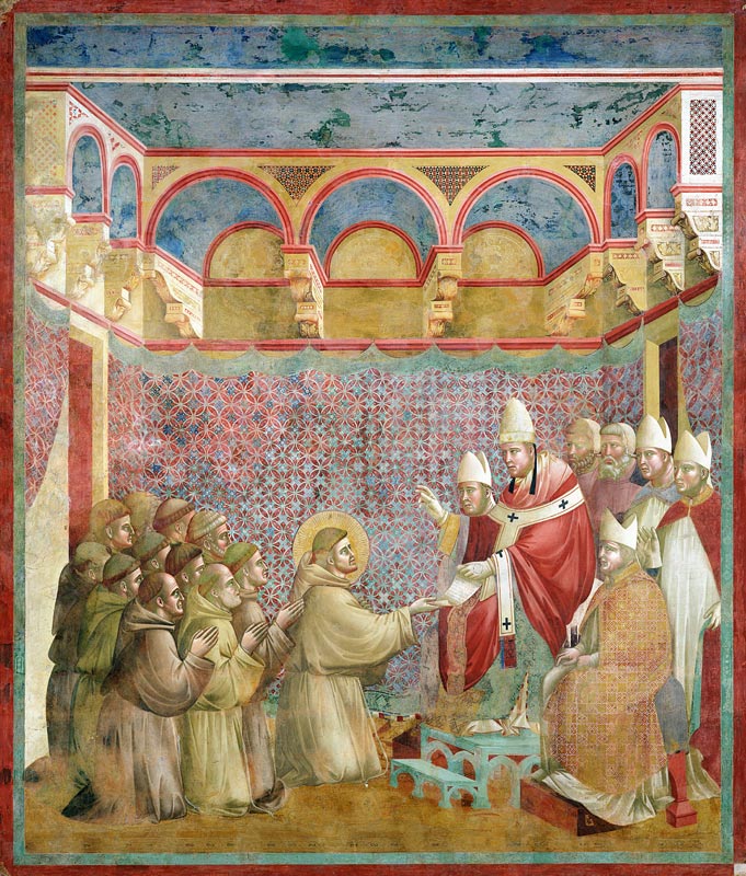 St. Francis Receives Approval of his `Regula Prima' from Pope Innocent III (1160-1216) in 1210 von Giotto (di Bondone)
