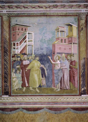 Der hl. Franziskus sagt sich von seinem Vater los von Giotto (di Bondone)