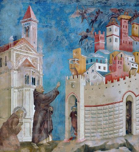 Der Hl. Franziskus befreit die Stadt Arezzo von Daemonen 1295