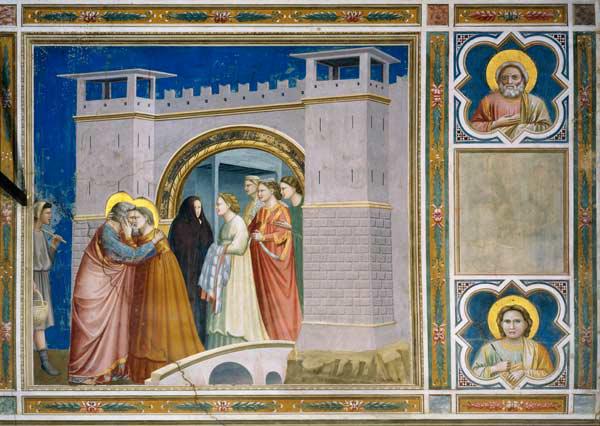 Giotto, Begegnung an der Goldenen Pforte