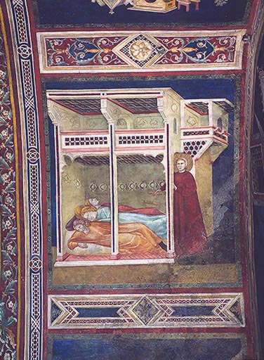 Die Schenkung der Goldbarren von Giotto (Schule)
