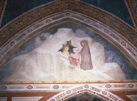 Zosimas reicht der hl. Maria Magdalena in der Wueste einen Mantel, um ihre Bloesse zu bedecken 1320