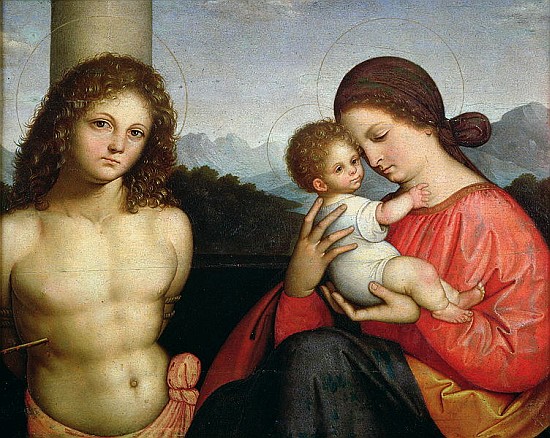 Madonna and Child with St. Sebastian von Giovanni Agostino da Lodi