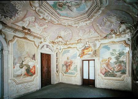 Room decorated with the frescoes of Pellegrini (photo) von Giovanni Antonio Pellegrini