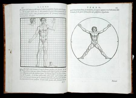 Ideal proportions based on the human body, from 'Della Architettura' von Giovanni Antonio Rusconi