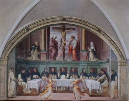The Supper of St. Dominic, lunette von Giovanni Antonio Sogliani