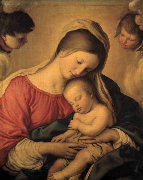 Maria mit dem schlummernden Jesuskind. von Giovan Battista detto "Il Sassoferrato" Salvi
