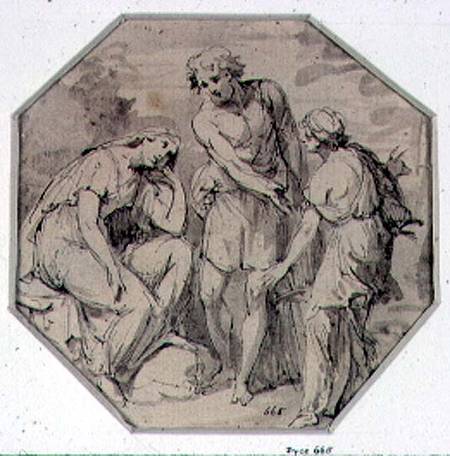 A Man and two Women Conversing von Giovanni Battista Cipriani