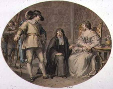 Oliver Cromwell discovering his Chaplain, Jeremiah White, on his Knees before his youngest Daughter, von Giovanni Battista Cipriani