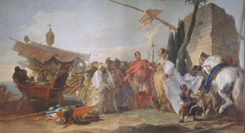 Die Begegnung von Caesar und Cleopatra von Giovanni Battista Tiepolo