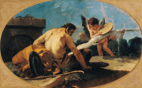 Satyr and Putto with a Tambourine von Giovanni Battista Tiepolo