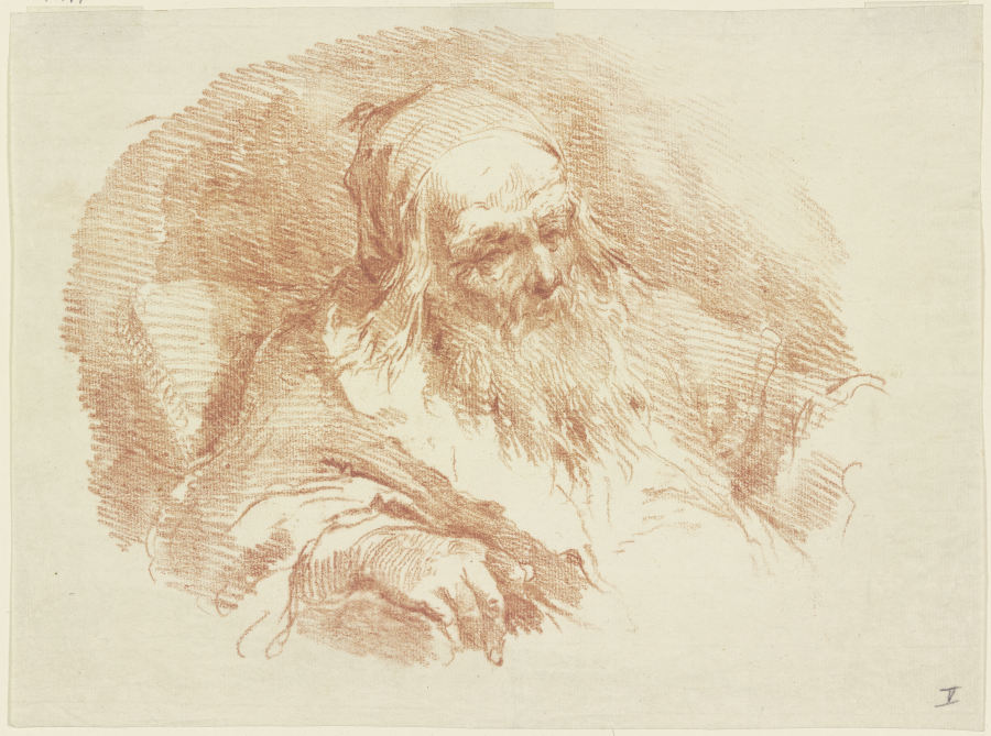 Studienkopf eines bärtigen alten Mannes von Giovanni Battista Tiepolo