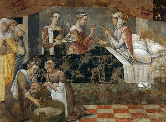 Birth of the Virgin (tempera on panel) von Giovanni Bellini