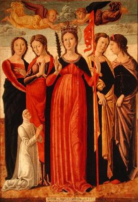 St. Ursula and Four Saints (tempera on panel) von Giovanni Bellini