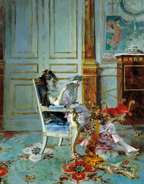 Girl Reading in a Salon von Giovanni Boldini