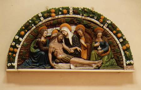 The Maries in the Sepulchre, bas relief von Giovanni della Robbia