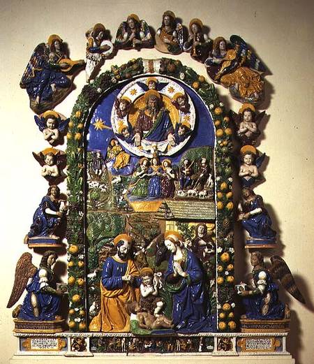 Nativity, bas relief von Giovanni della Robbia