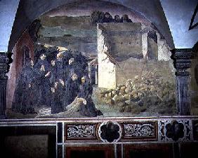 St. Benedict Restoring Life to the Crushed Monk detail from a fresco cycle of the Life of St. Benedi  c.1430's