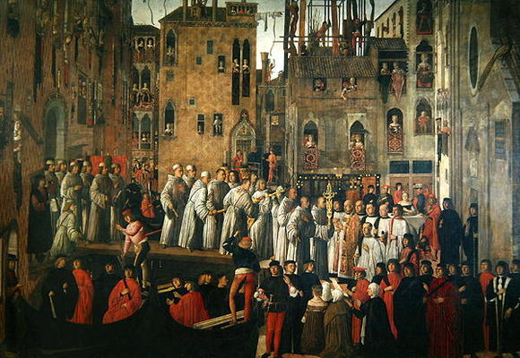 Miracle of the Relic of the Cross in Campo San Lio, c.1494 (oil on canvas) von Giovanni di Niccolo Mansueti