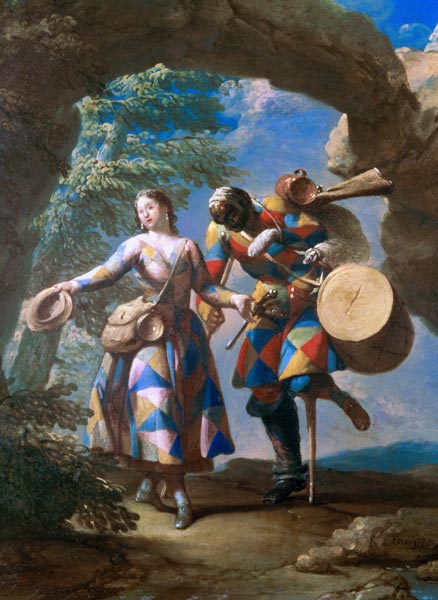 A Harlequin Returning from War c.1742