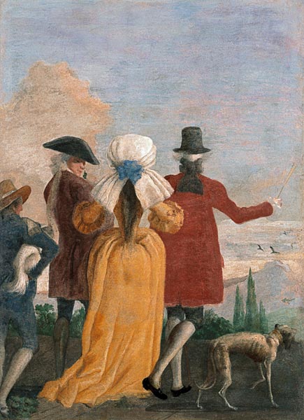 G.D.Tiepolo, Spaziergang zu dritt von Giovanni Domenico Tiepolo