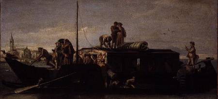 Venetian Post Barge von Giovanni Domenico Tiepolo