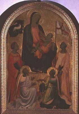 Madonna and Child with St. Stephen and St. Ursula (tempera on panel) von Giovanni Francesco Toscani
