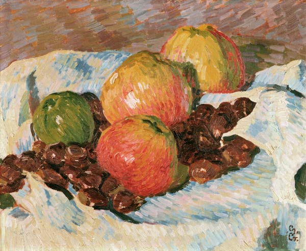 Stillleben mit Äpfeln und Kastanien von Giovanni Giacometti