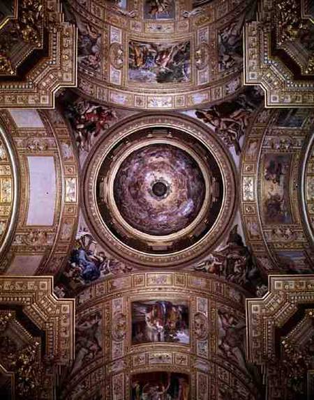 The Vision of Paradise, frescoes on the ceiling and cupola of Sant'Andrea della Valle, Rome von Giovanni Lanfranco