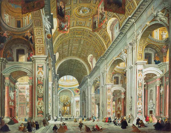 Interior of St. Peter's, Rome von Giovanni Paolo Pannini