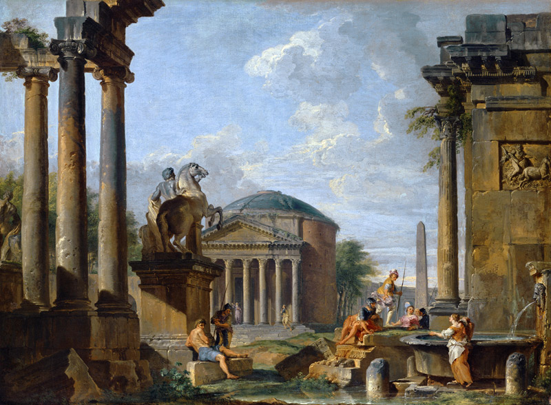 Landscape with Roman Ruins von Giovanni Paolo Pannini