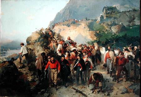 The Injured Garibaldi (1807-82) in the Aspromonte Mountains von Girolamo Induno