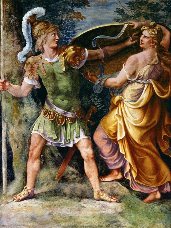 Thetis giving Achilles his arms von Giulio Romano