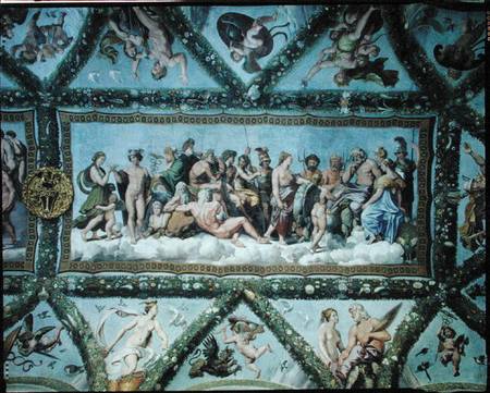 The Council of the Gods, ceiling decoration from the 'Loggia of Cupid and Psyche' von Giulio Romano