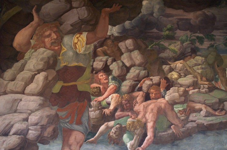 Der Sturz der Giganten (Sala dei Giganti) von Giulio Romano