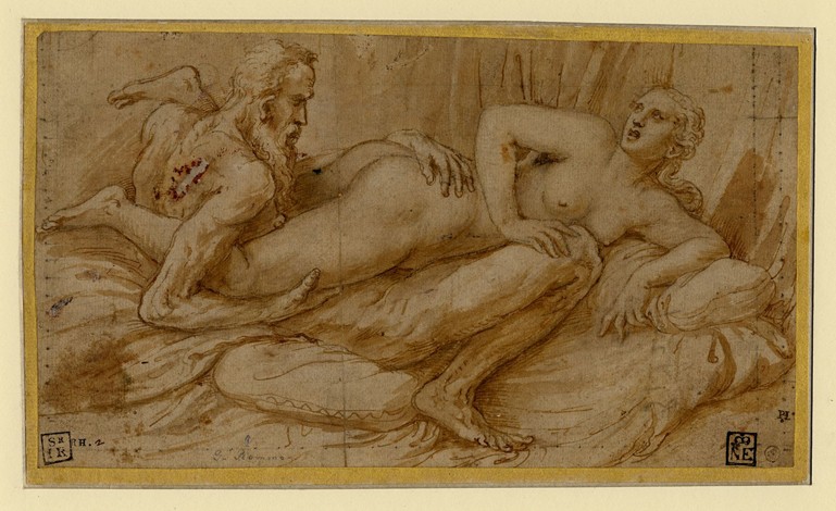 Erotische Szene von Giulio Romano