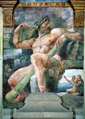 The giant Polyphemus with Galatea and the herdsman Acis, from the Sala di Amore e Psiche von Giulio Romano