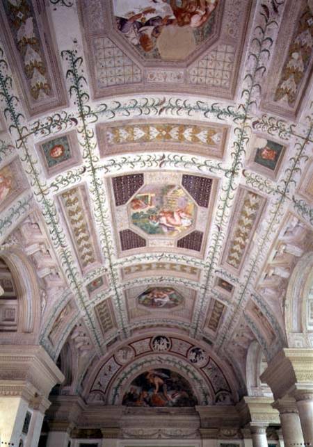 The Loggia di Davide (or D'Onore), ceiling depicting biblical subjects including a lunette of David von Giulio  Romano