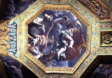 Neptune and a water nymph, ceiling caisson from the Sala di Amore e Psiche von Giulio Romano