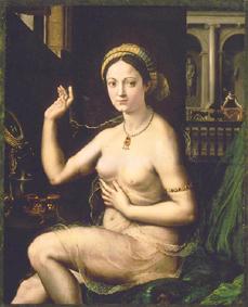 Dame bei ihrer Toilette  Um 1520