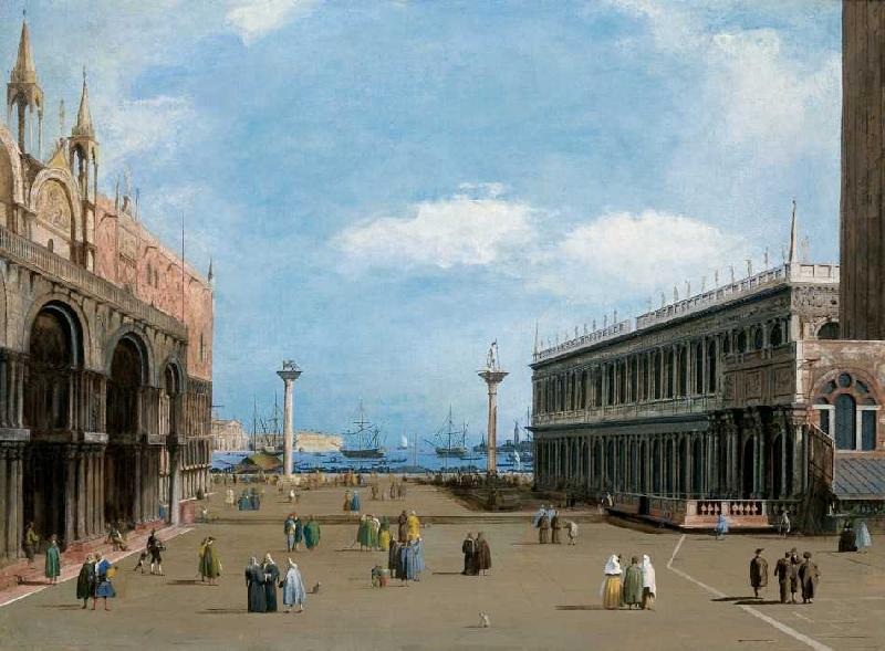 Der Markusplatz in Venedig gegen das Meer. von Giuseppe Bernardino Bison