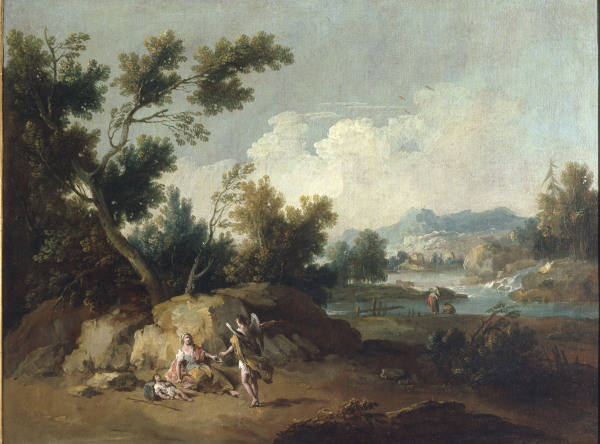 G.Zais, Landschaft mit Hagar und Ismael von Giuseppe Zais