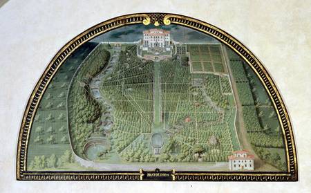Villa Pratolino (Demidoff) from a series of lunettes depicting views of the Medici villas von Giusto Utens